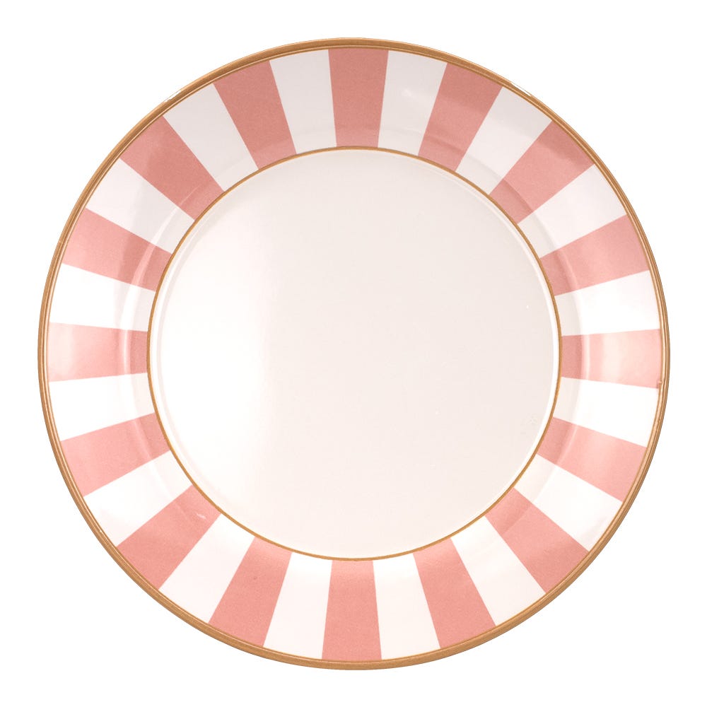 Plato base de cerámica de 33.8 cm Stripe Rosa Alleanza
