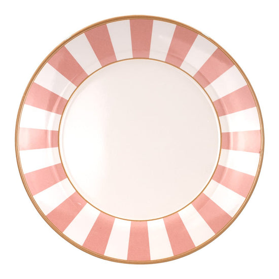 Plato base de cerámica de 33.8 cm Stripe Rosa Alleanza