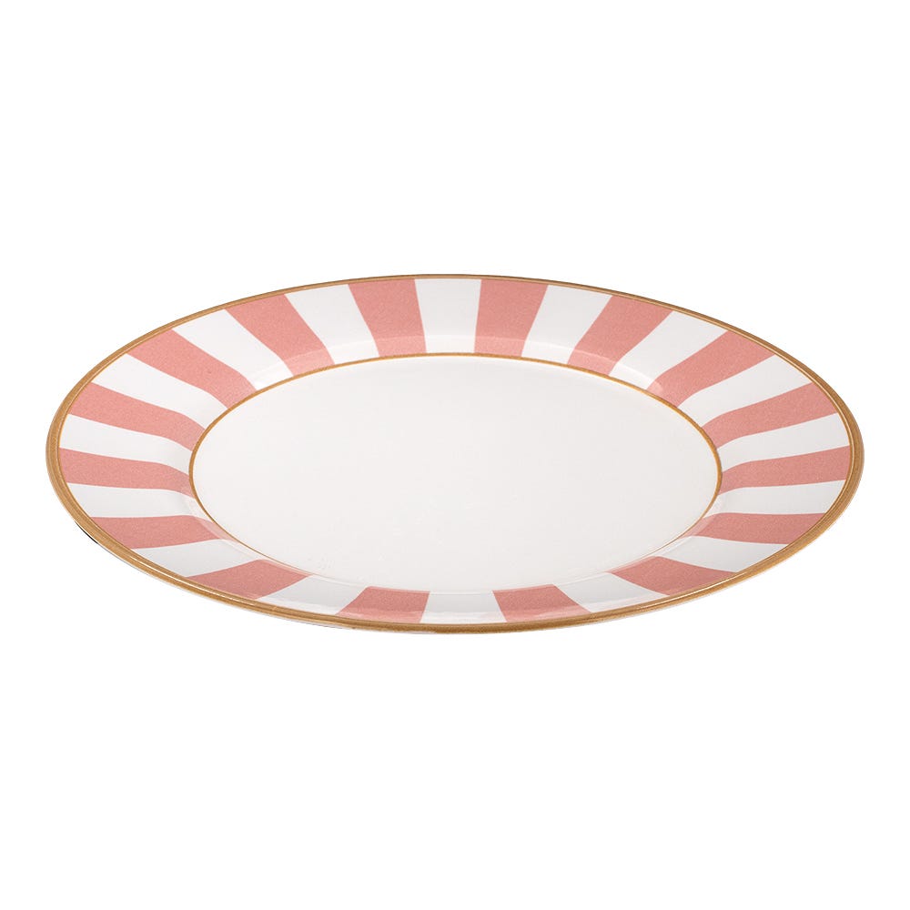 Plato base de cerámica de 33.8 cm Stripe Rosa Alleanza