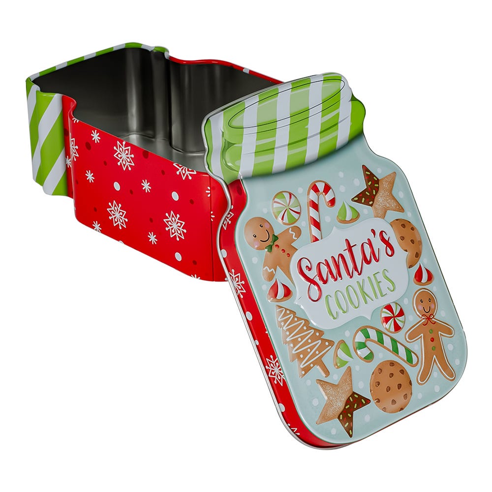 Lata para galletas decorada en forma de frasco varios diseños XK0209 Home Sweet Home