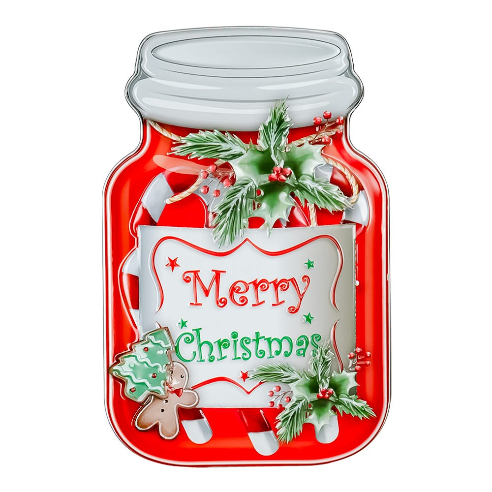 Lata para galletas decorada en forma de frasco varios diseños XK0209 Home Sweet Home