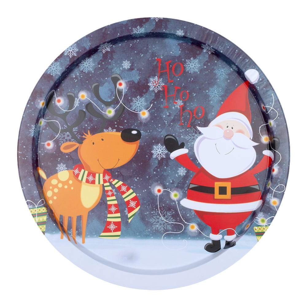 Bandeja de metal redonda navideña 31.9 cm varios diseños XM4872 Home Sweet Home – vista 5