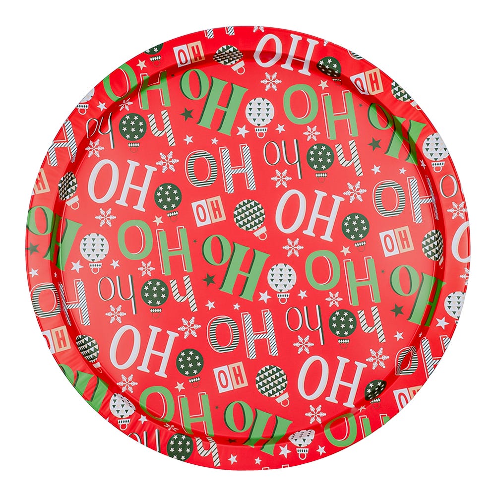 Bandeja de metal redonda navideña 31.9 cm varios diseños XM4872 Home Sweet Home – vista 6