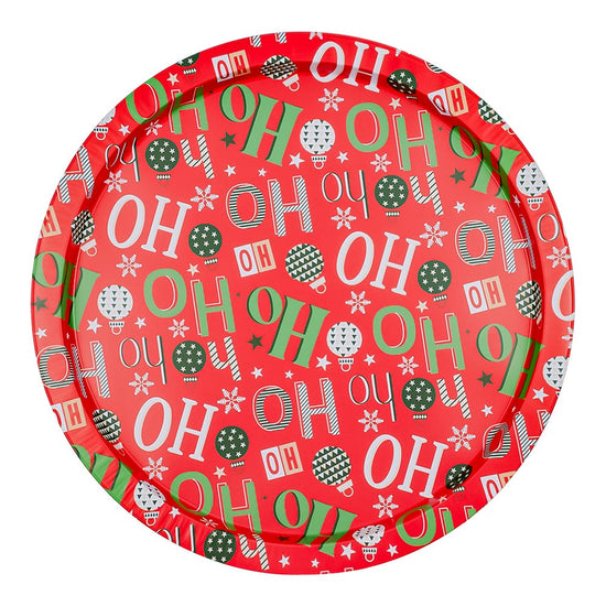 Bandeja de metal redonda navideña 31.9 cm varios diseños XM4872 Home Sweet Home – vista 6