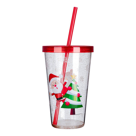 Vaso con popote y tapa decorado navideño 620 ml varios diseños XK0013 Home Sweet Home – vista 3