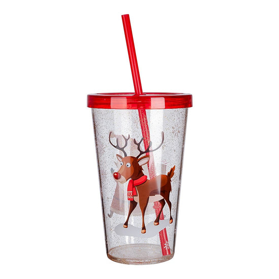 Vaso con popote y tapa decorado navideño 620 ml varios diseños XK0013 Home Sweet Home – vista 6
