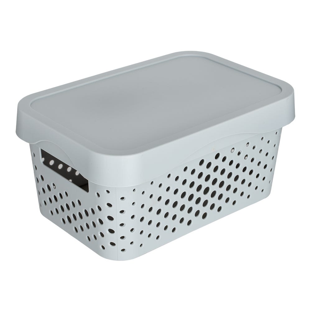 Canasta de plástico con tapa para almacenamiento US3309 Home Sweet Home