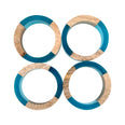 Juego de 4 anillos para servilletas de madera y resina UNIALS1 Home Sweet Home