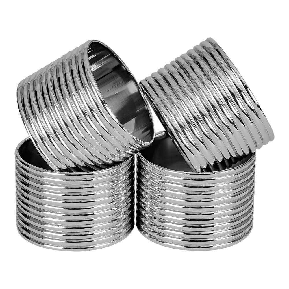 Juego de 4 anillos para servilletas de aluminio UNIALS4 Home Sweet Home