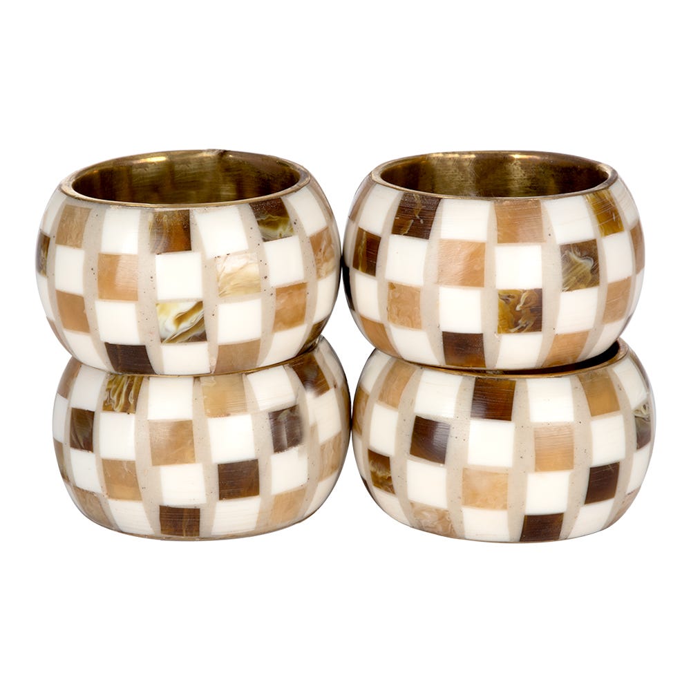 Juego de 4 anillos para servilletas de resina y hierro UNIALS6 Home Sweet Home