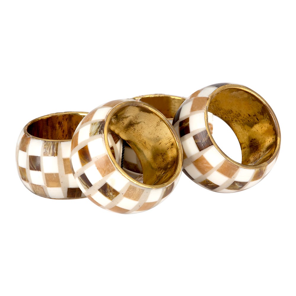 Juego de 4 anillos para servilletas de resina y hierro UNIALS6 Home Sweet Home