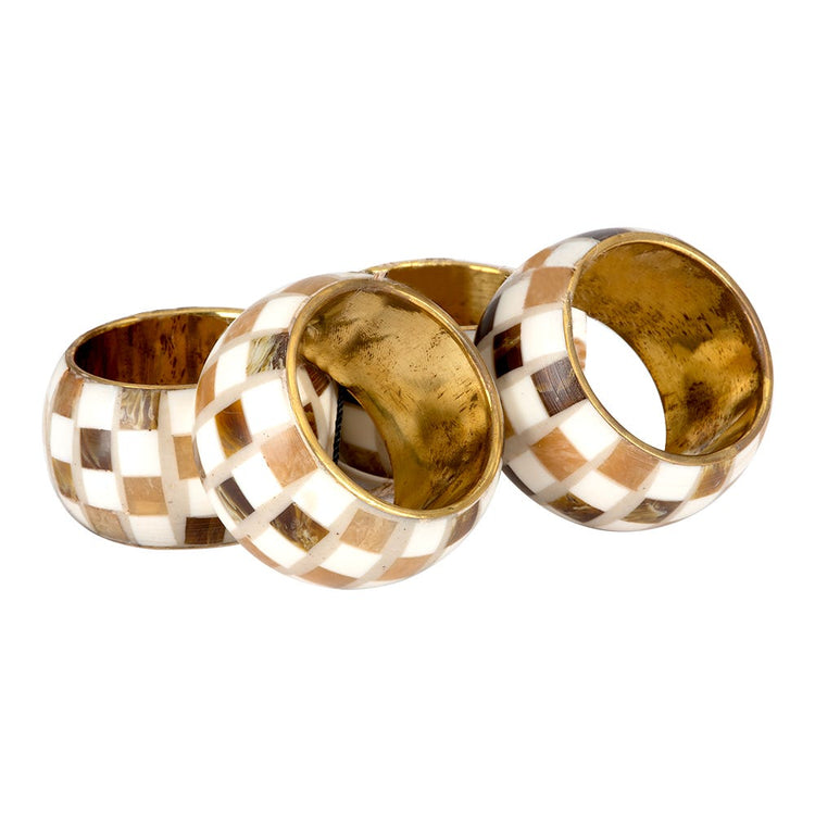 Juego de 4 anillos para servilletas de resina y hierro UNIALS6 Home Sweet Home