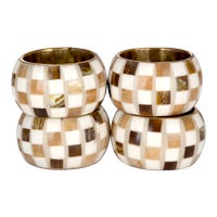 Juego de 4 anillos para servilletas de resina y hierro UNIALS6 Home Sweet Home