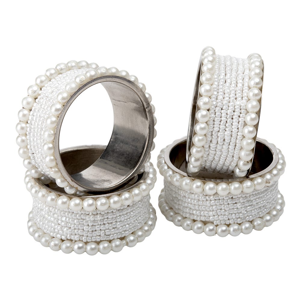 Juego de 4 anillos para servilletas de aluminio UNIALS9 Home Sweet Home