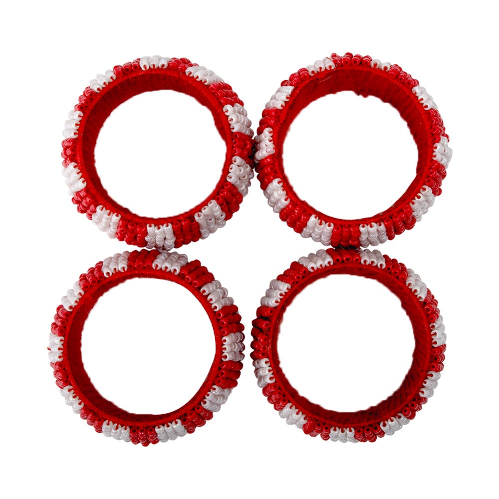Juego de 4 anillos para servilletas con chaquiras UNIALS10 Home Sweet Home