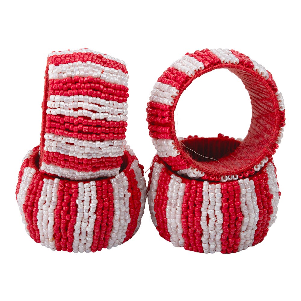 Juego de 4 anillos para servilletas con chaquiras UNIALS10 Home Sweet Home