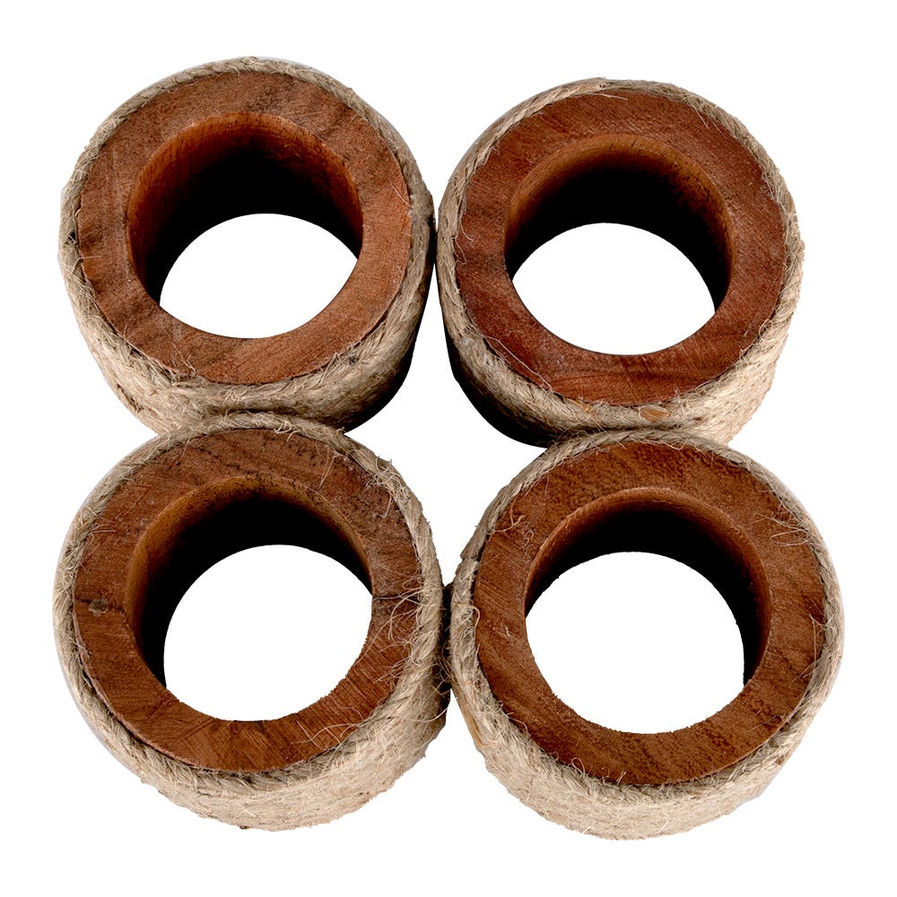 Juego de 4 anillos para servilletas de madera UNIALS14 Home Sweet Home