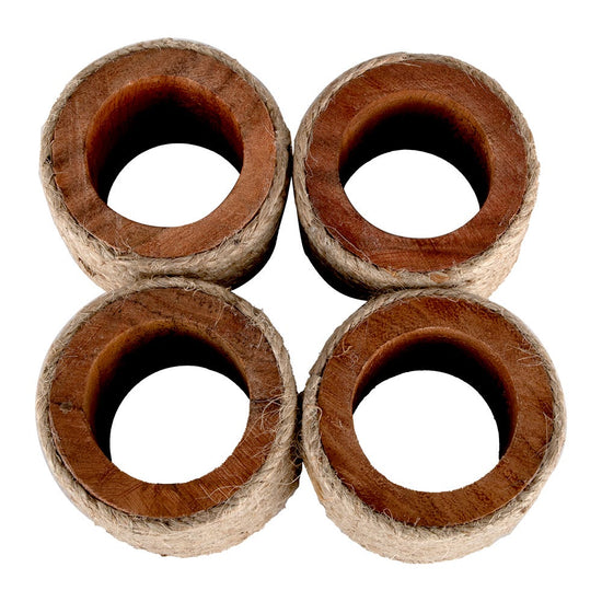 Juego de 4 anillos para servilletas de madera UNIALS14 Home Sweet Home