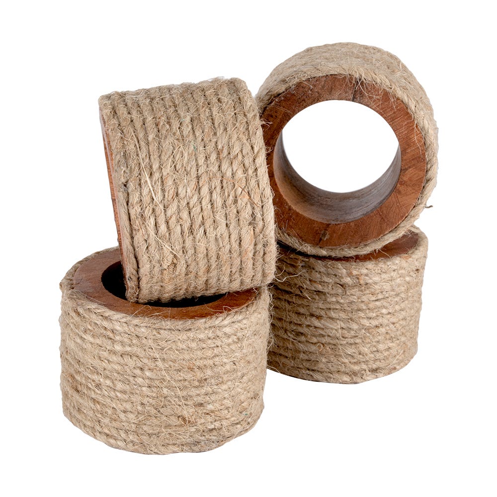 Juego de 4 anillos para servilletas de madera UNIALS14 Home Sweet Home