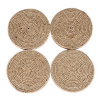 Juego de 4 portavasos de madera y yute UNIALS15 Home Sweet Home