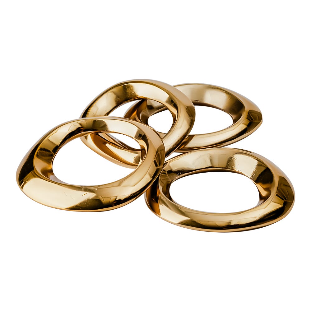 Juego de 4 anillos para servilletas de aluminio AHD-52485 Home Sweet Home