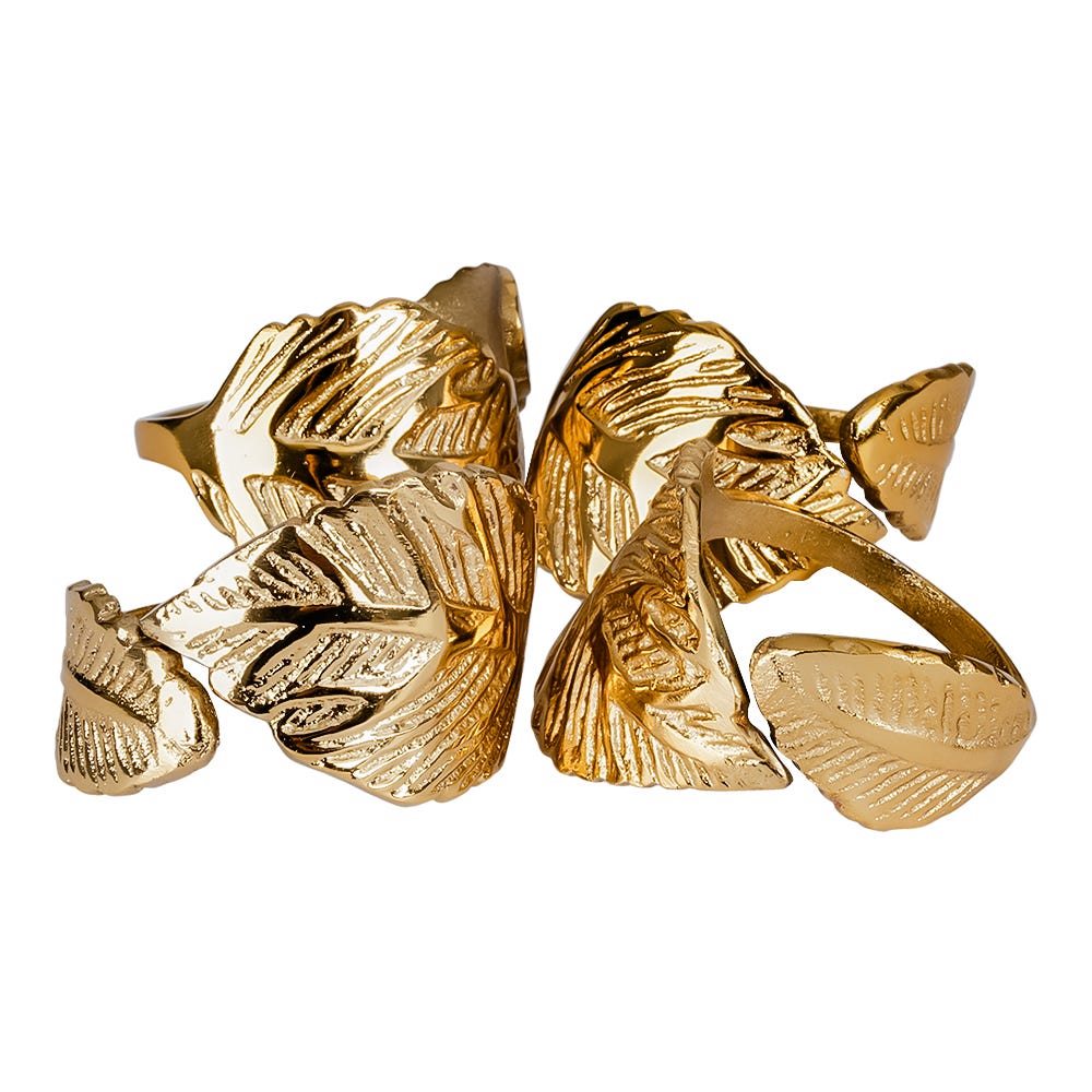 Juego de 4 anillos para servilletas de aluminio AHD-52486 Home Sweet Home