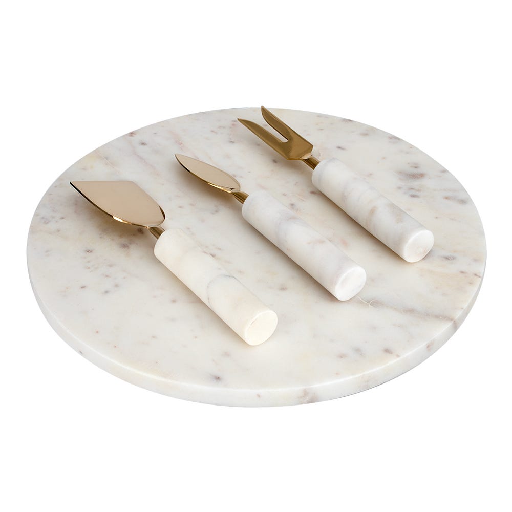 Juego de tabla de mármol con 3 utensilios para servir AD24-3012B Home Sweet Home
