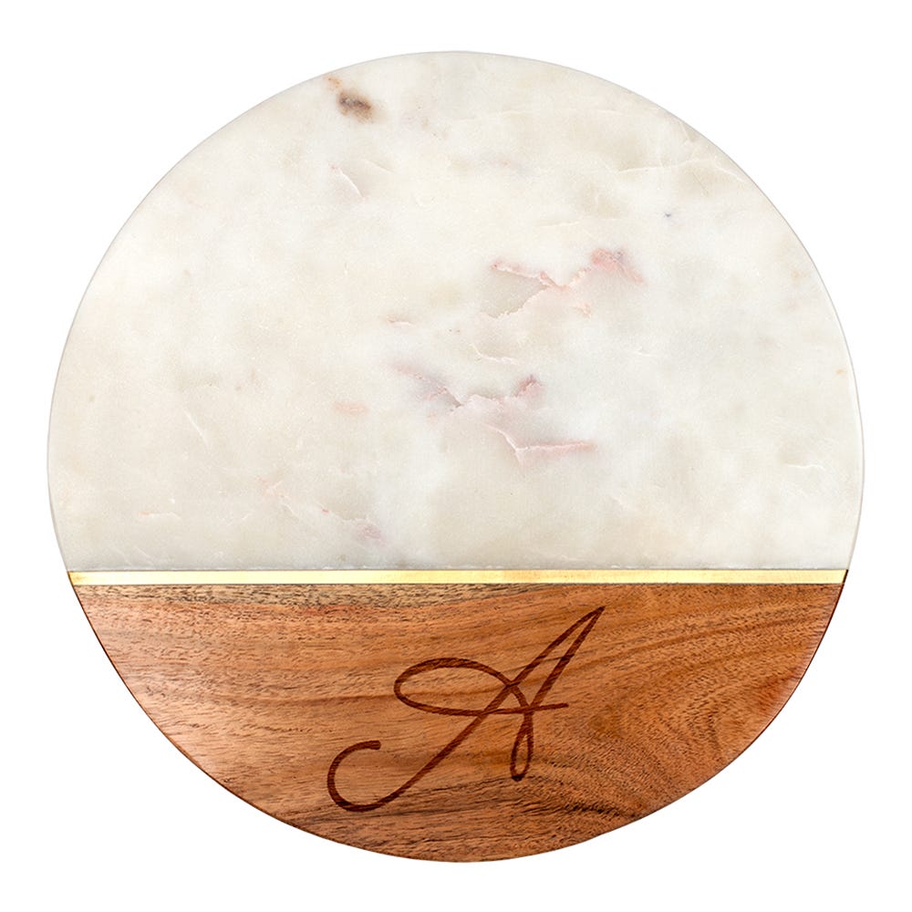 Juego de tabla de mármol con madera y 2 utensilios para servir AD24-3006B Home Sweet Home