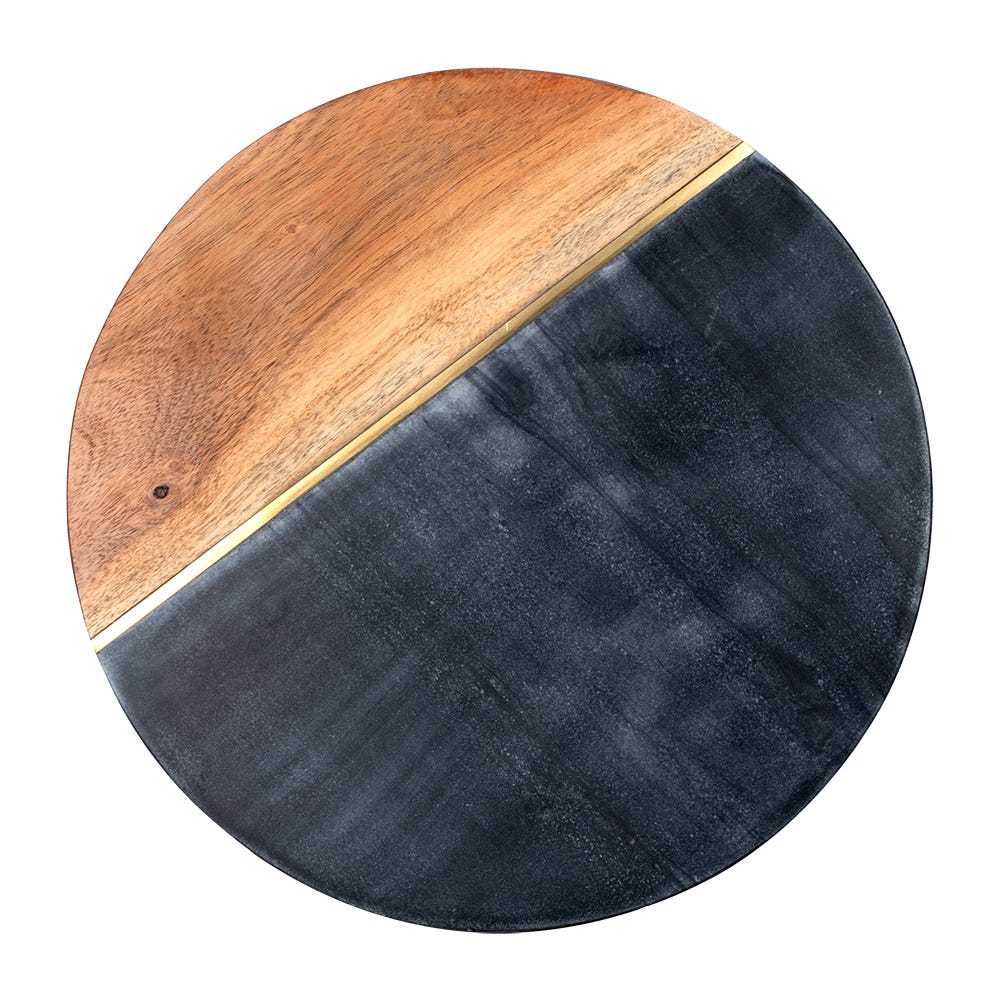 Juego de tabla de mármol con madera y 2 utensilios para servir AD24-3001B Home Sweet Home