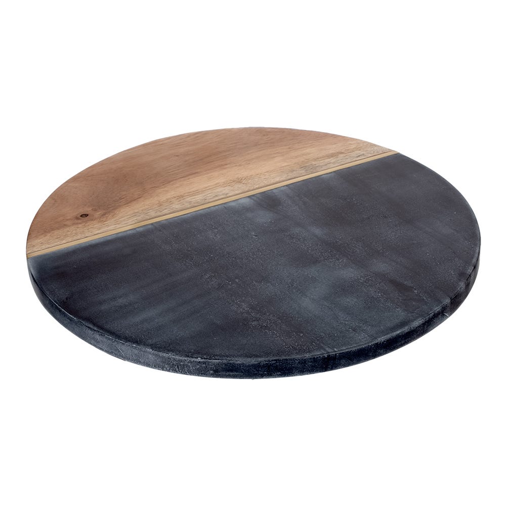 Juego de tabla de mármol con madera y 2 utensilios para servir AD24-3001B Home Sweet Home