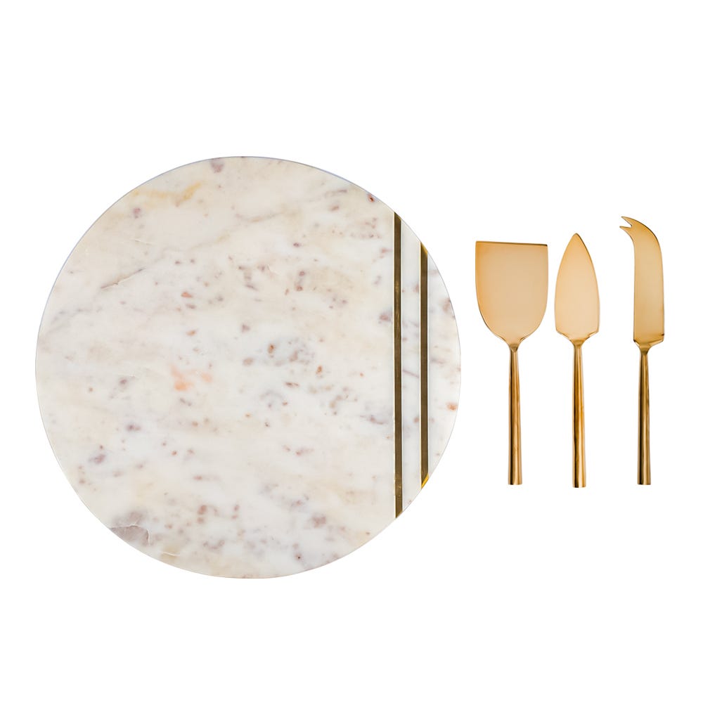 Juego de tabla de mármol con 3 utensilios para servir AD24-3002B Home Sweet Home