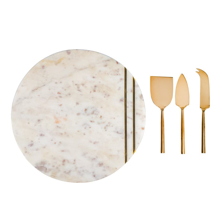 Juego de tabla de mármol con 3 utensilios para servir AD24-3002B Home Sweet Home