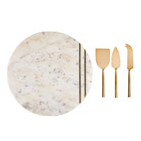 Juego de tabla de mármol con 3 utensilios para servir AD24-3002B Home Sweet Home