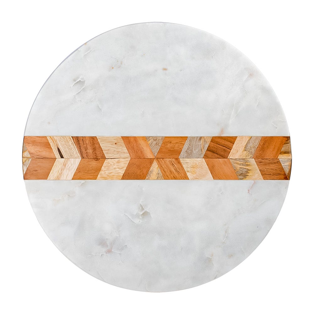 Tabla para quesos de mármol con madera AD24-3017 Home Sweet Home