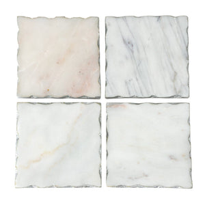 Juego de 4 portavasos de mármol AD24-CR-3036 Home Sweet Home