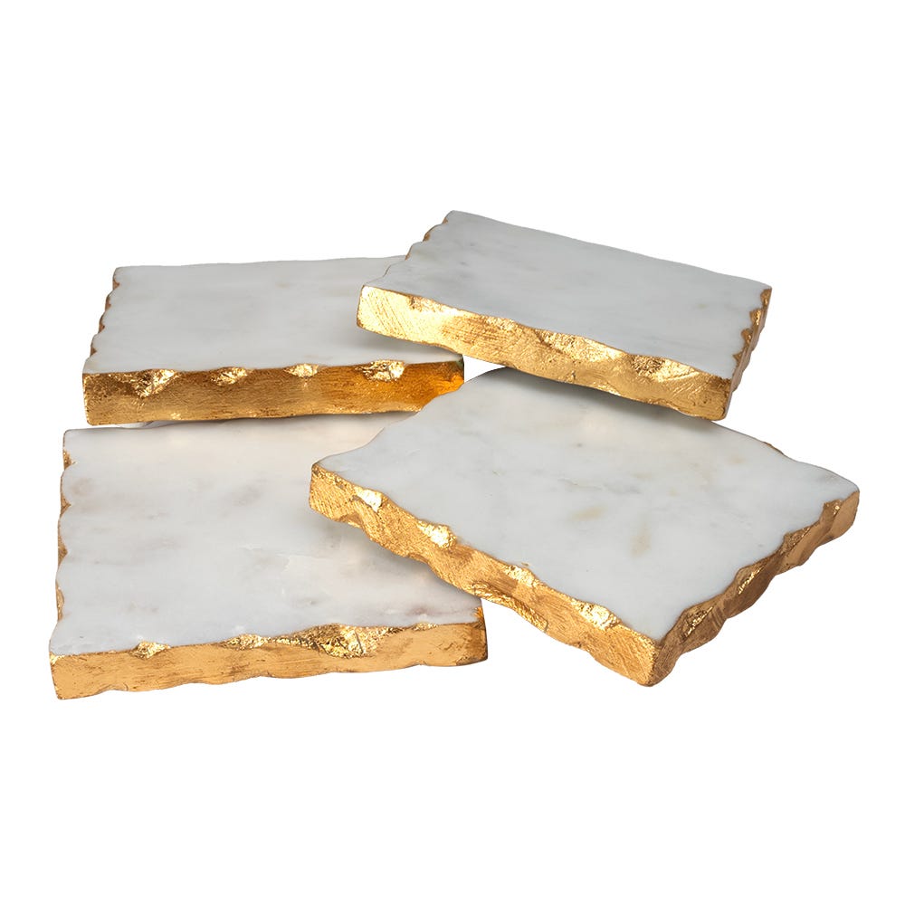 Juego de 4 porta vasos de mármol AD24-CR-3037 Home Sweet Home