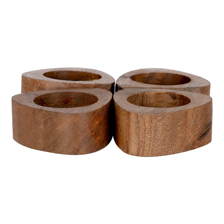 Juego de 4 anillos para servilletas de madera UNITT113 Home Sweet Home
