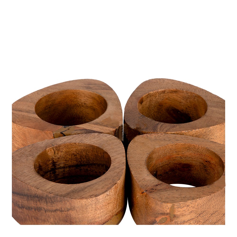 Juego de 4 anillos para servilletas de madera UNITT113 Home Sweet Home
