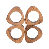 Juego de 4 anillos para servilletas de madera UNITT113 Home Sweet Home