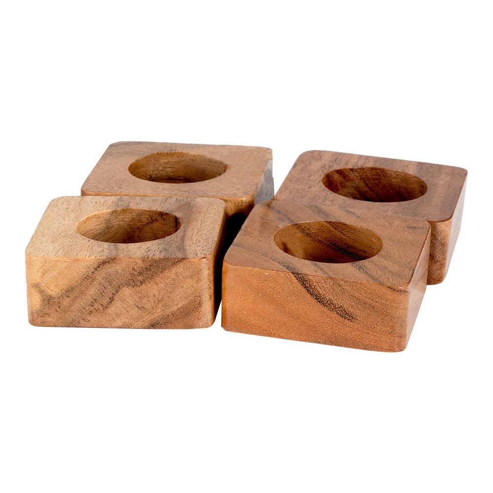 Juego de 4 anillos para servilletas de madera UNITT112 Home Sweet Home