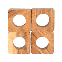 Juego de 4 anillos para servilletas de madera UNITT112 Home Sweet Home
