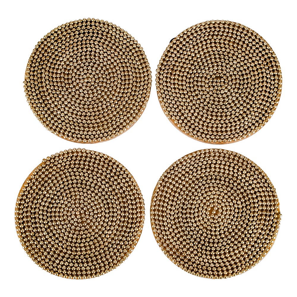 Juego de 4 portavasos de madera con chaquiras UNIALS28 Home Sweet Home