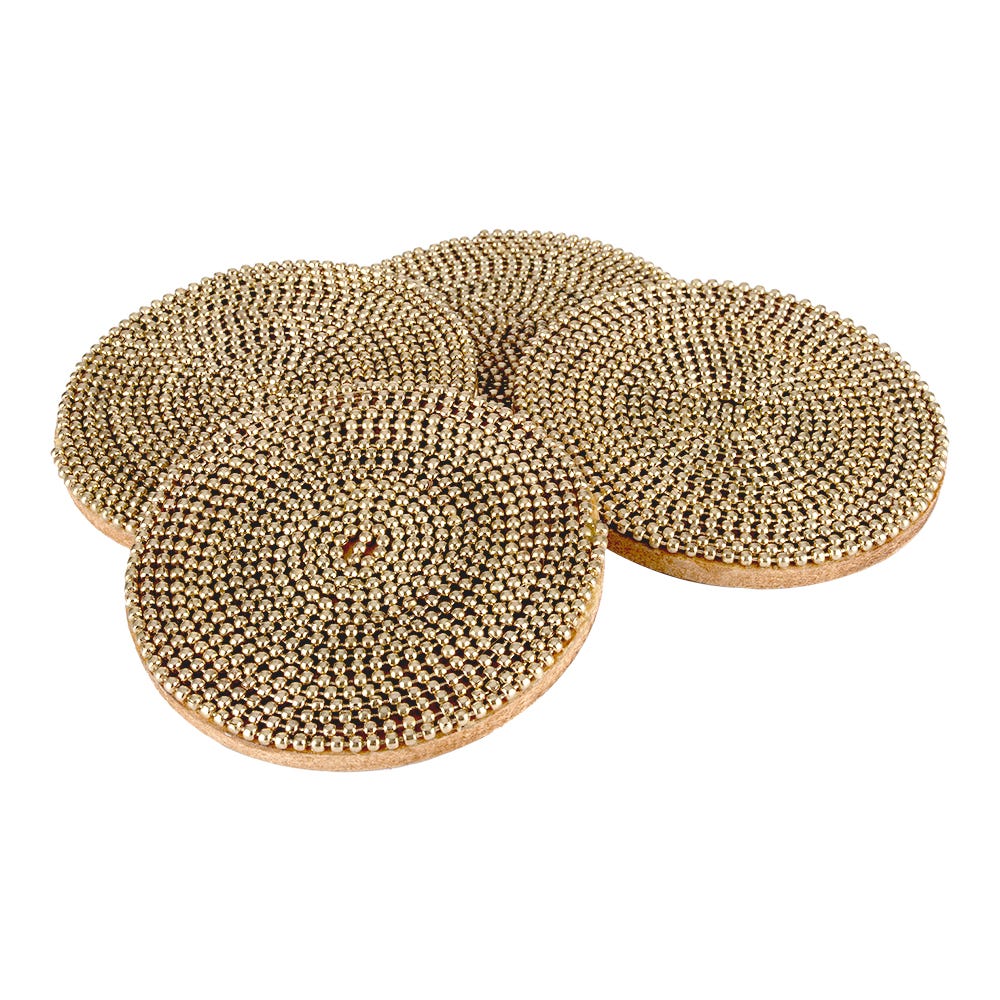 Juego de 4 portavasos de madera con chaquiras UNIALS28 Home Sweet Home