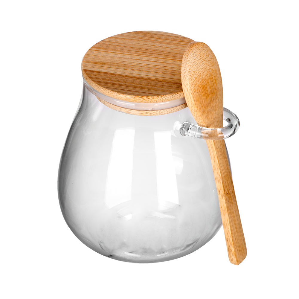 Juego de 4 especieros de vidrio con tapa y cuchara ATN3607 Home Sweet Home