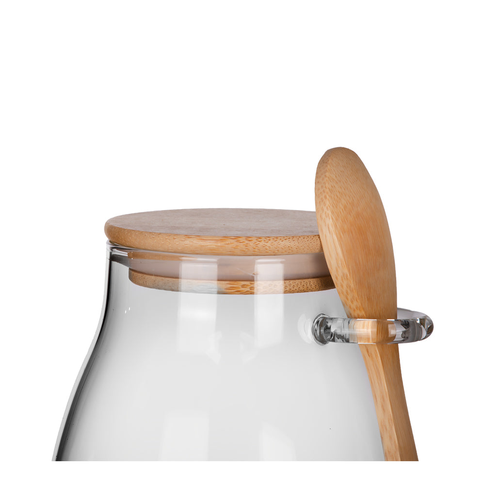 Juego de 4 especieros de vidrio con tapa y cuchara ATN3607 Home Sweet Home