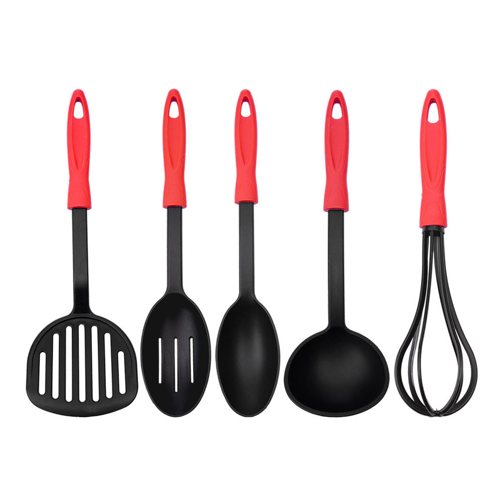 Juego de 5 utensilios de cocina de poliamida rojo ATS2530a Home Sweet Home