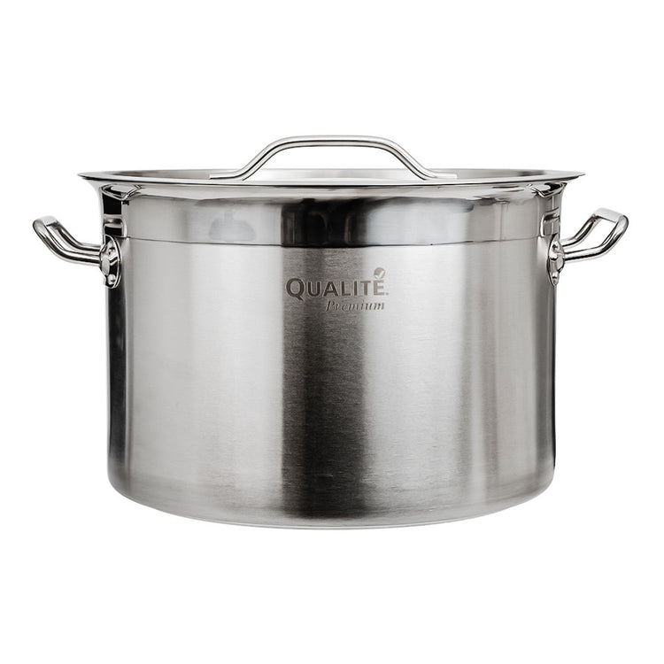 Olla baja con tapa de acero inoxidable 14 L AS064 Qualité Premium