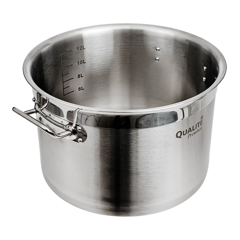 Olla baja con tapa de acero inoxidable 14 L AS064 Qualité Premium