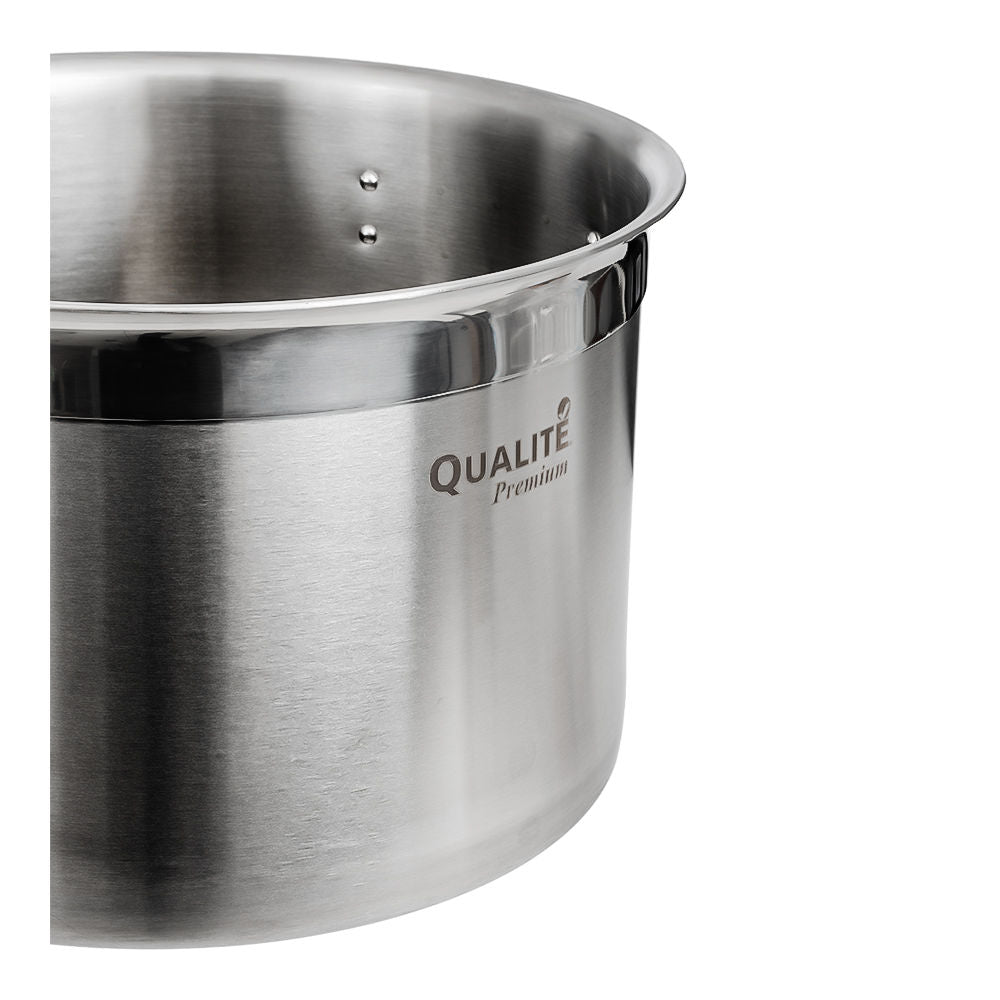 Olla baja con tapa de acero inoxidable 14 L AS064 Qualité Premium