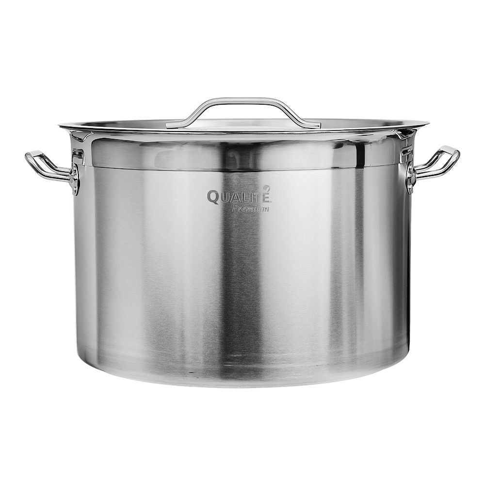 Olla baja con tapa de acero inoxidable 23 L AS067 Qualité Premium